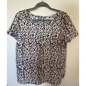 Faded Glory Leopard Short Sleeve lightweight Blouse